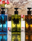 Ambra Nera liquid soap in a glass dispenser